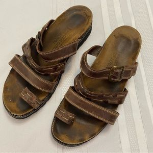 Genuine Leather Women’s Cork Footbed Sandals - Comfortable size 38 Approx 7.5US